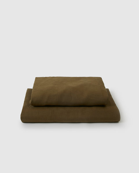 Linen Sheet Set - Moss